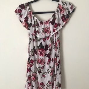 White Dress with Floral Pattern